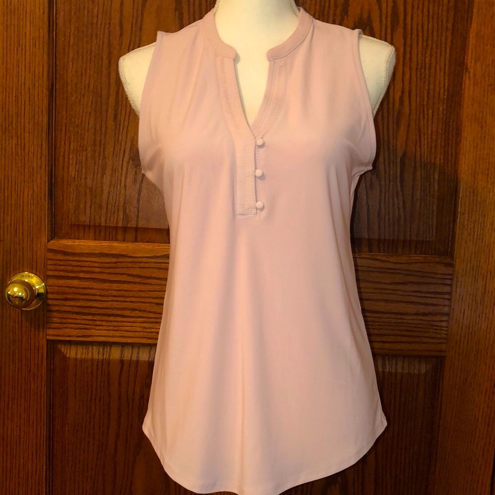 White House Black Market Pink Sleeveless Blouse